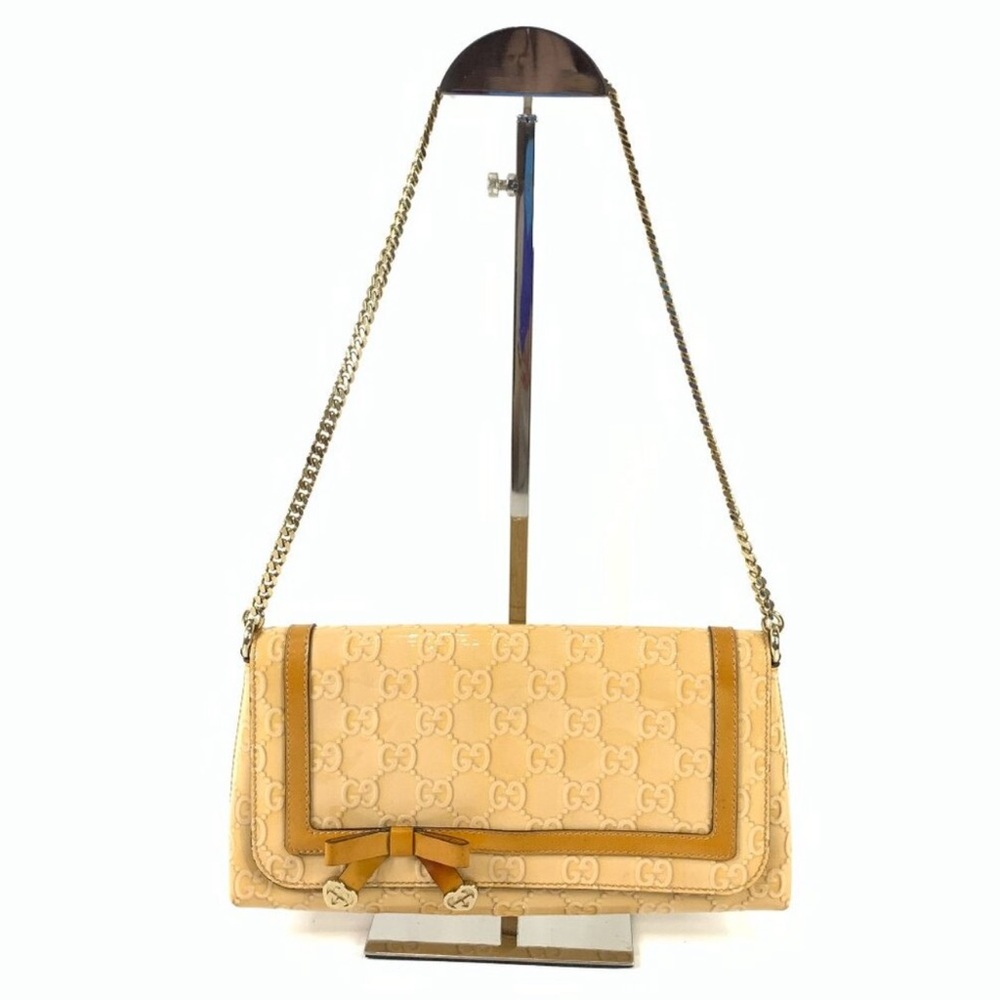 Gucci Patent Beige Shoulder Bag
